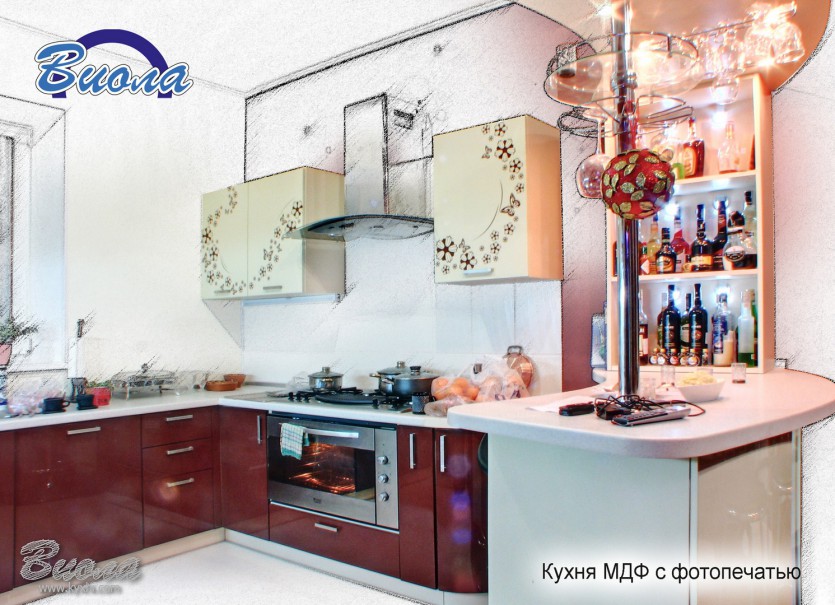 рабочий островок на кухне из дерева (выбеленный ясень)